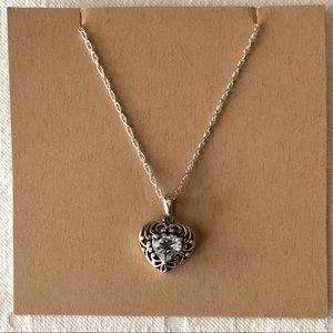 Sterling Silver Blue Topaz Heart Pendant